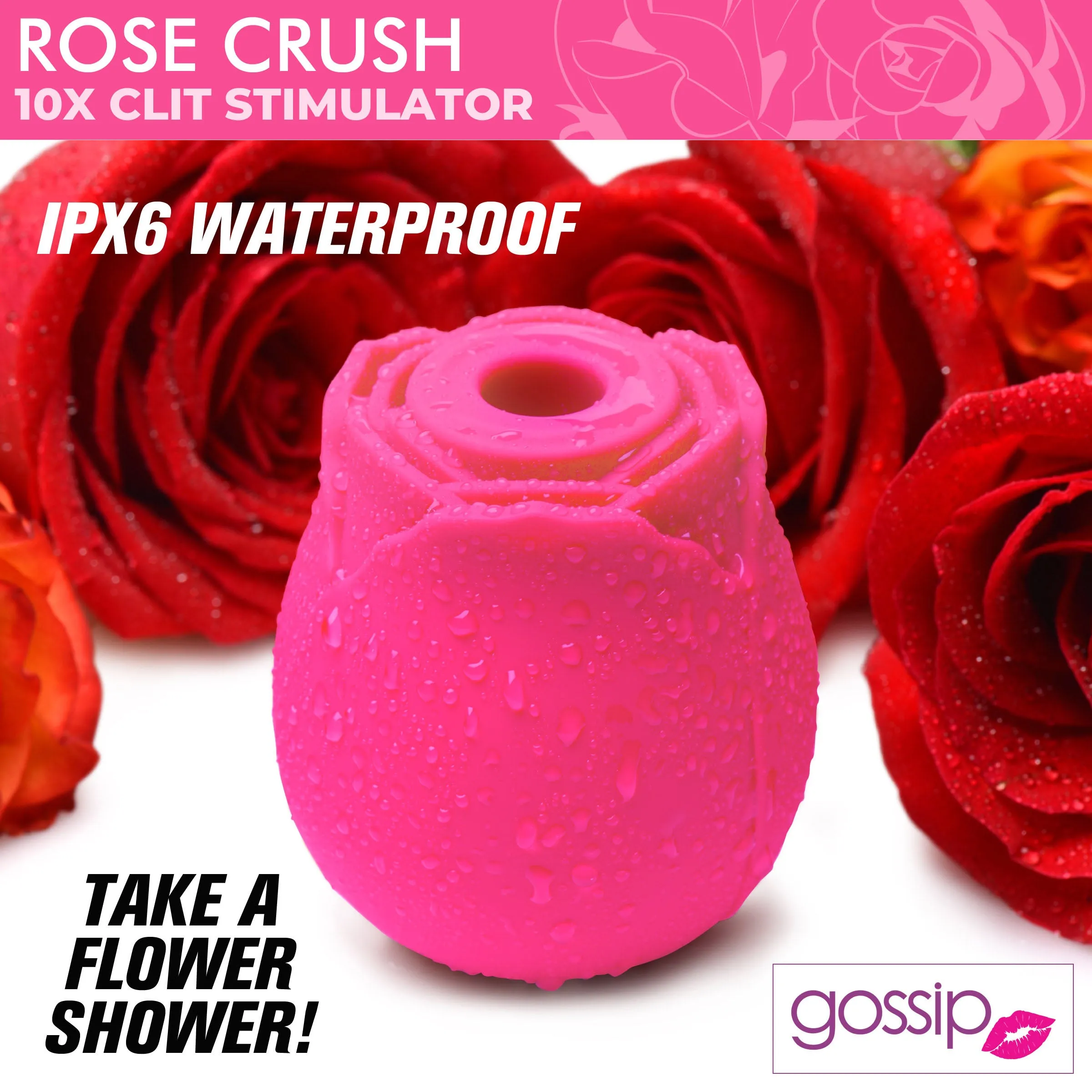 10X Rose Silicone Clitoral Stimulator