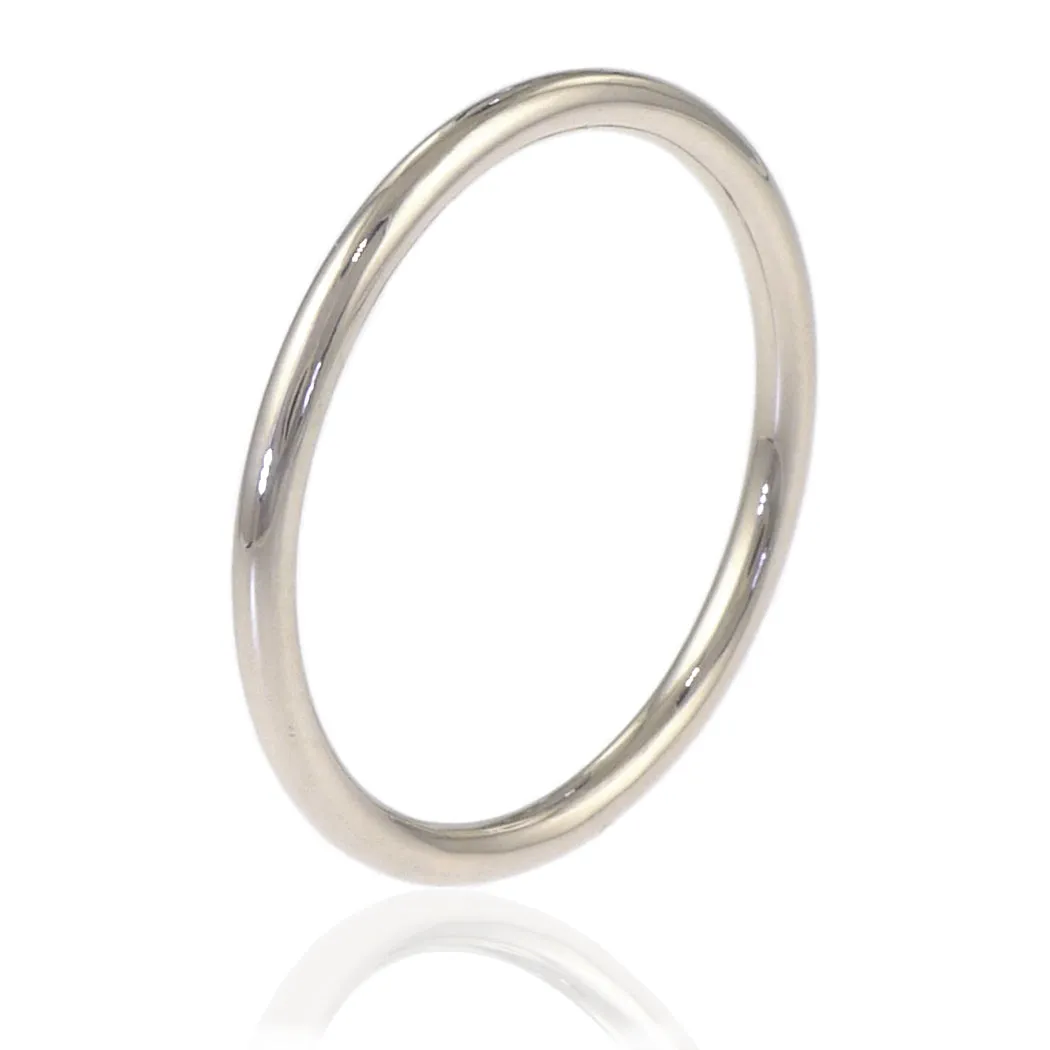1.5mm 18ct White Gold Halo Wedding Ring (Size I 1/2, Resize G - J)