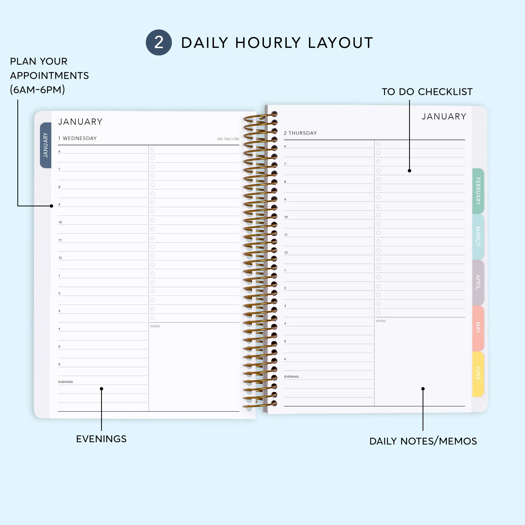 6x9 Daily Planner - Flirty Florals Colorful