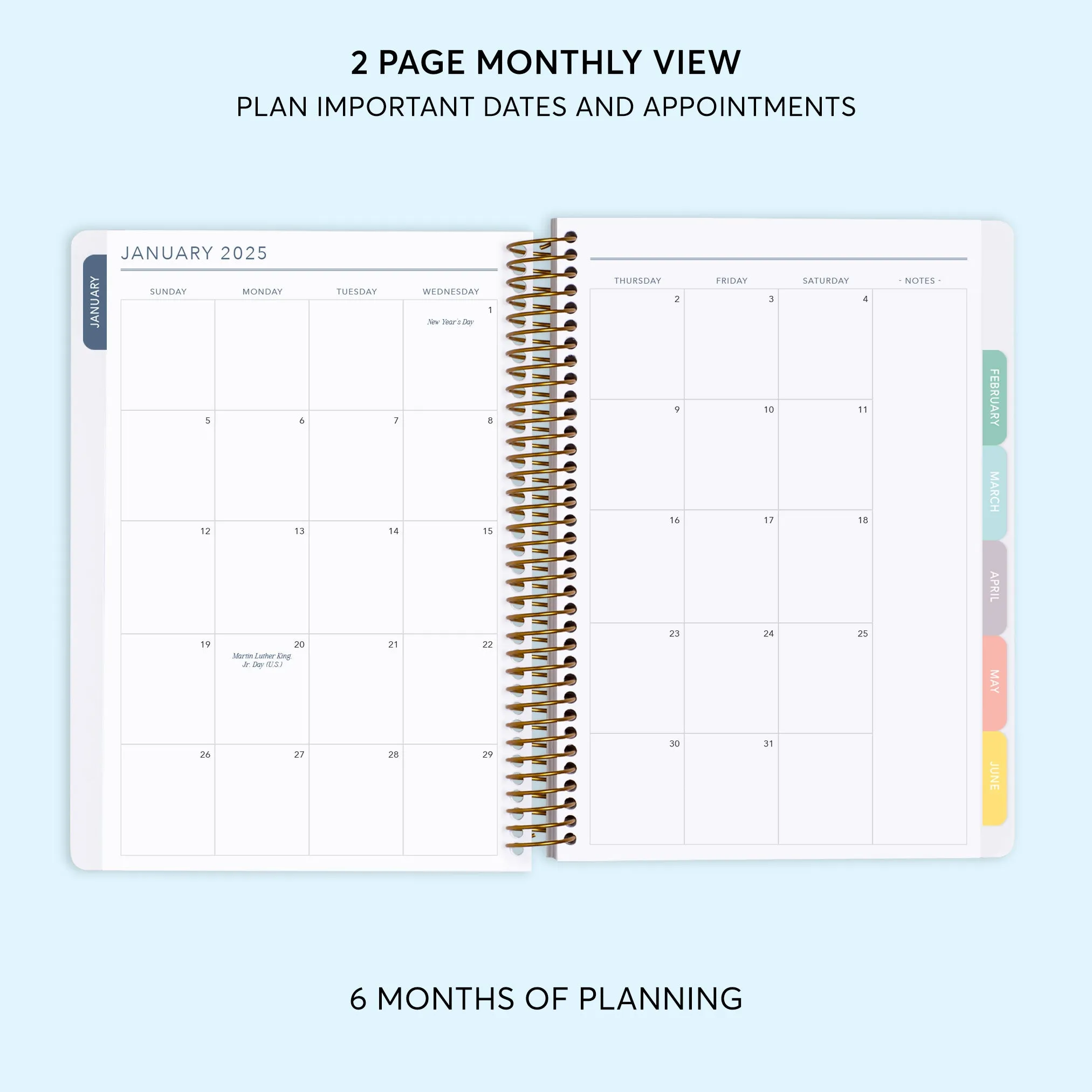 6x9 Daily Planner - Flirty Florals Colorful
