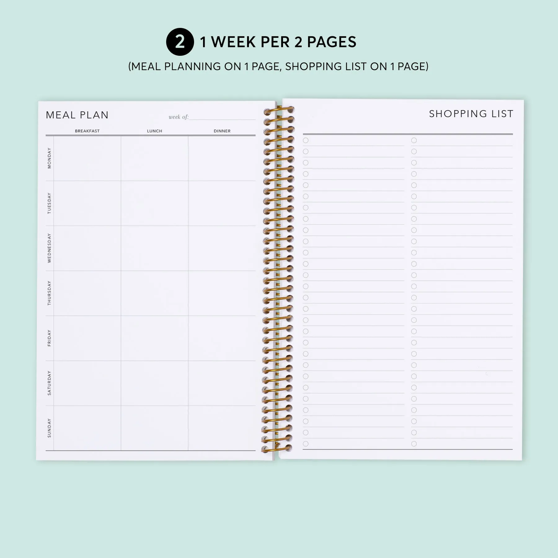 6x9 Meal Planner - Navy Watercolor Floral