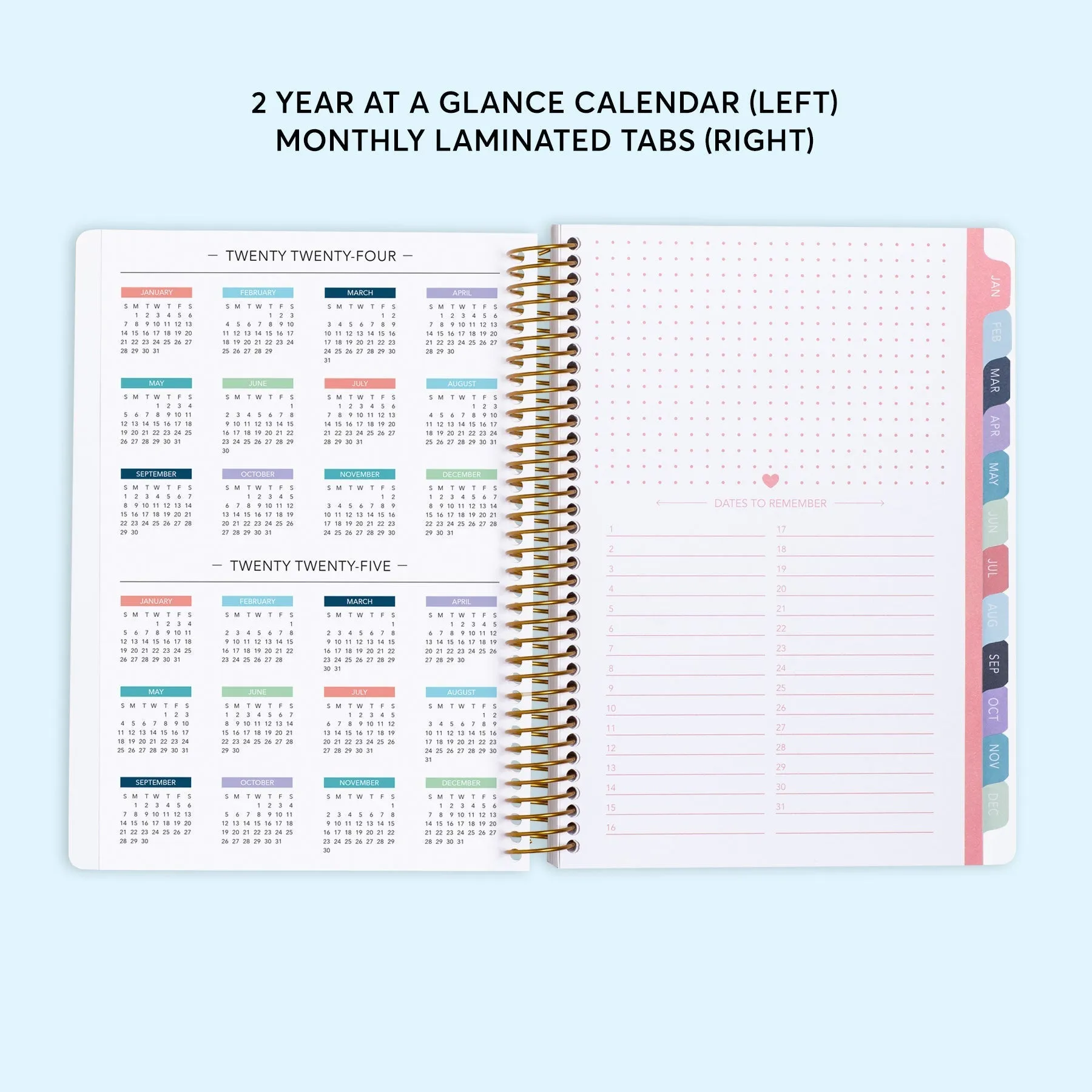 6x9 Monthly Planner - Abstract Florals Multicolor