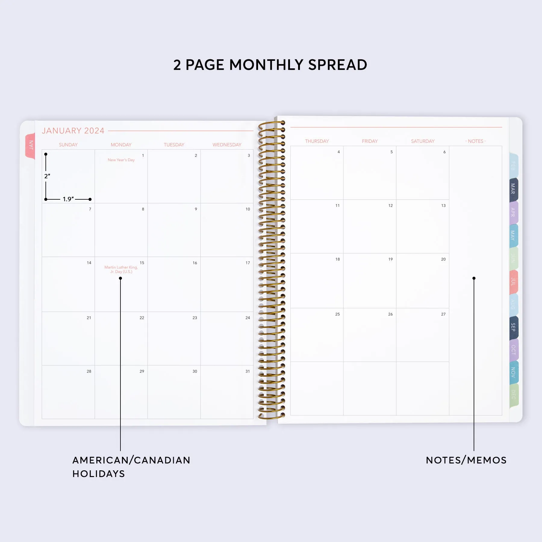 8.5x11 Student Planner - Flirty Florals Mauve