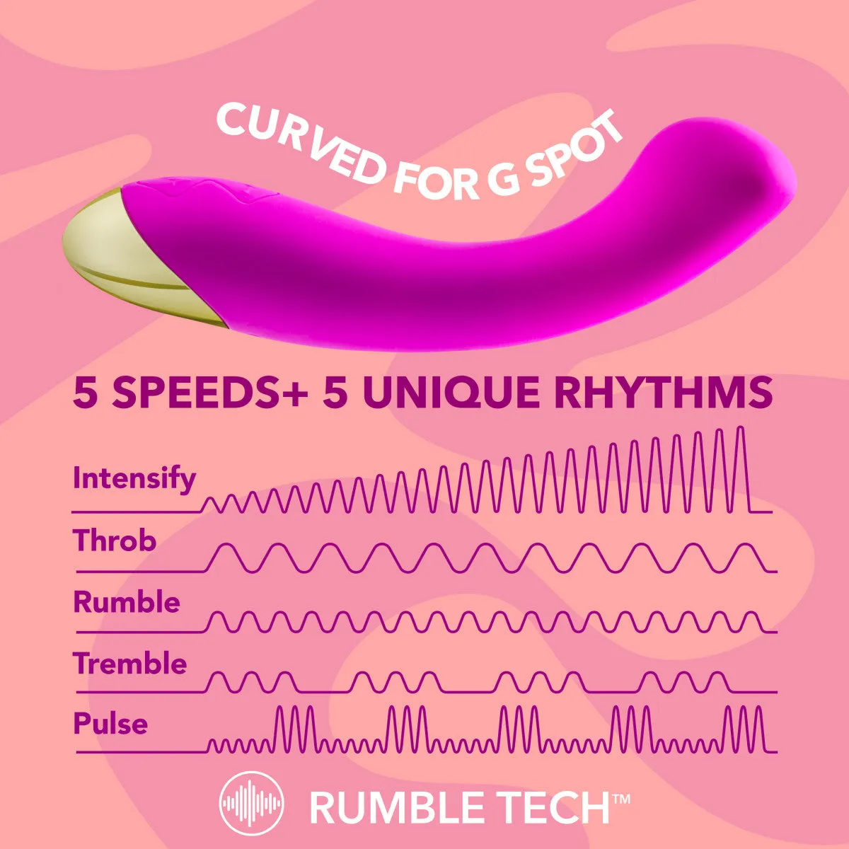 Aria By Blush® | Bangin' AF: Enhanced G-Spot Stimulation Purple Silicone Vibrator with Powerful RumboTech™ Technology