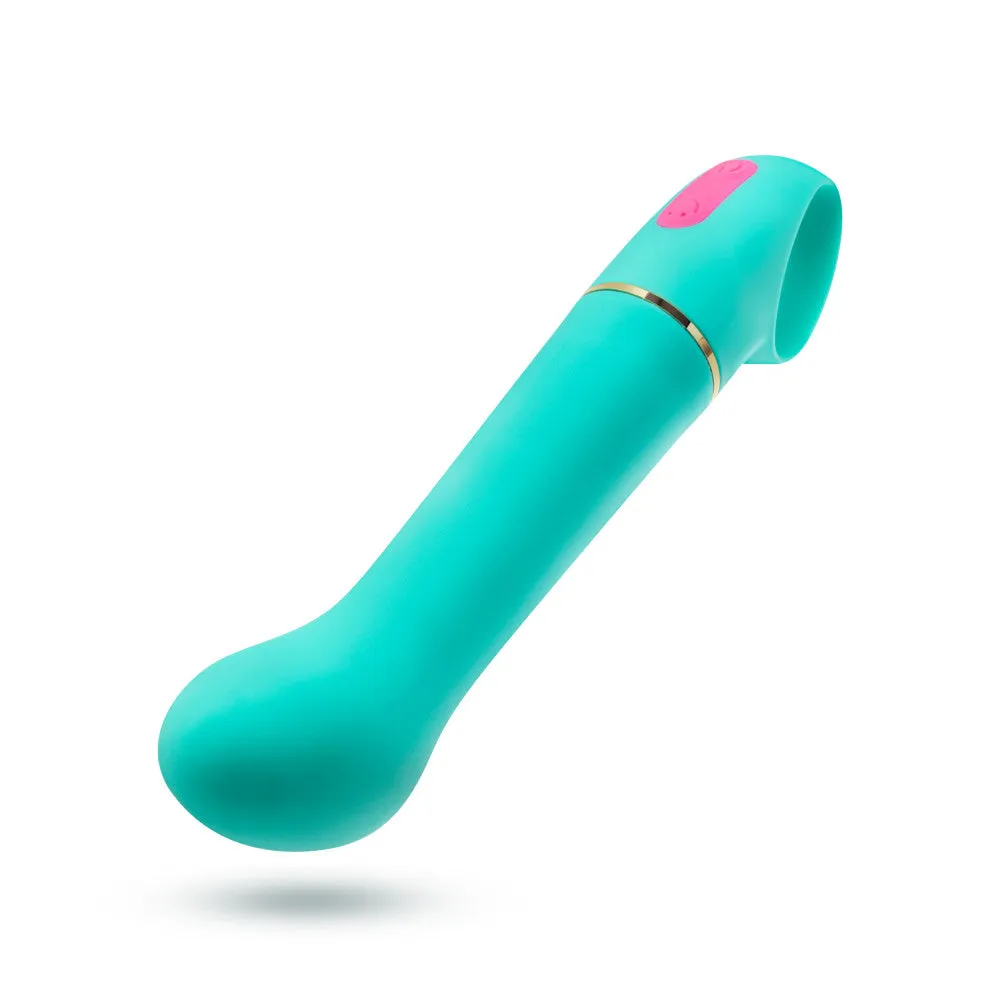 Aria By Blush® | Flirty AF: Enhanced G-Spot Stimulation Teal Silicone Vibrator with Powerful RumboTech™ Technology