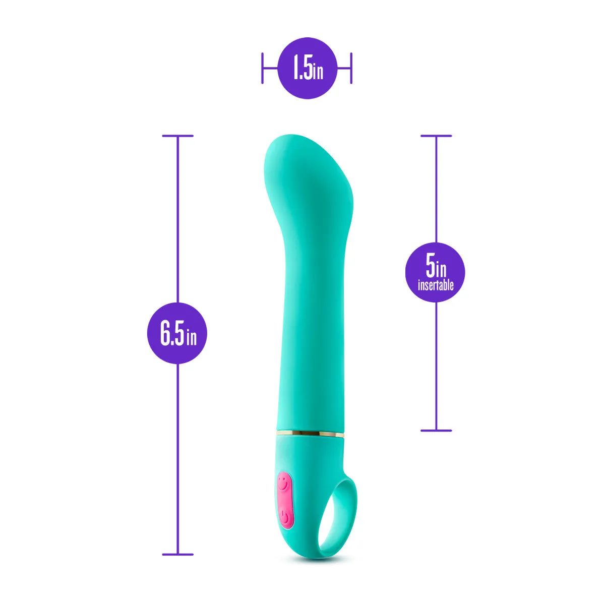 Aria By Blush® | Flirty AF: Enhanced G-Spot Stimulation Teal Silicone Vibrator with Powerful RumboTech™ Technology