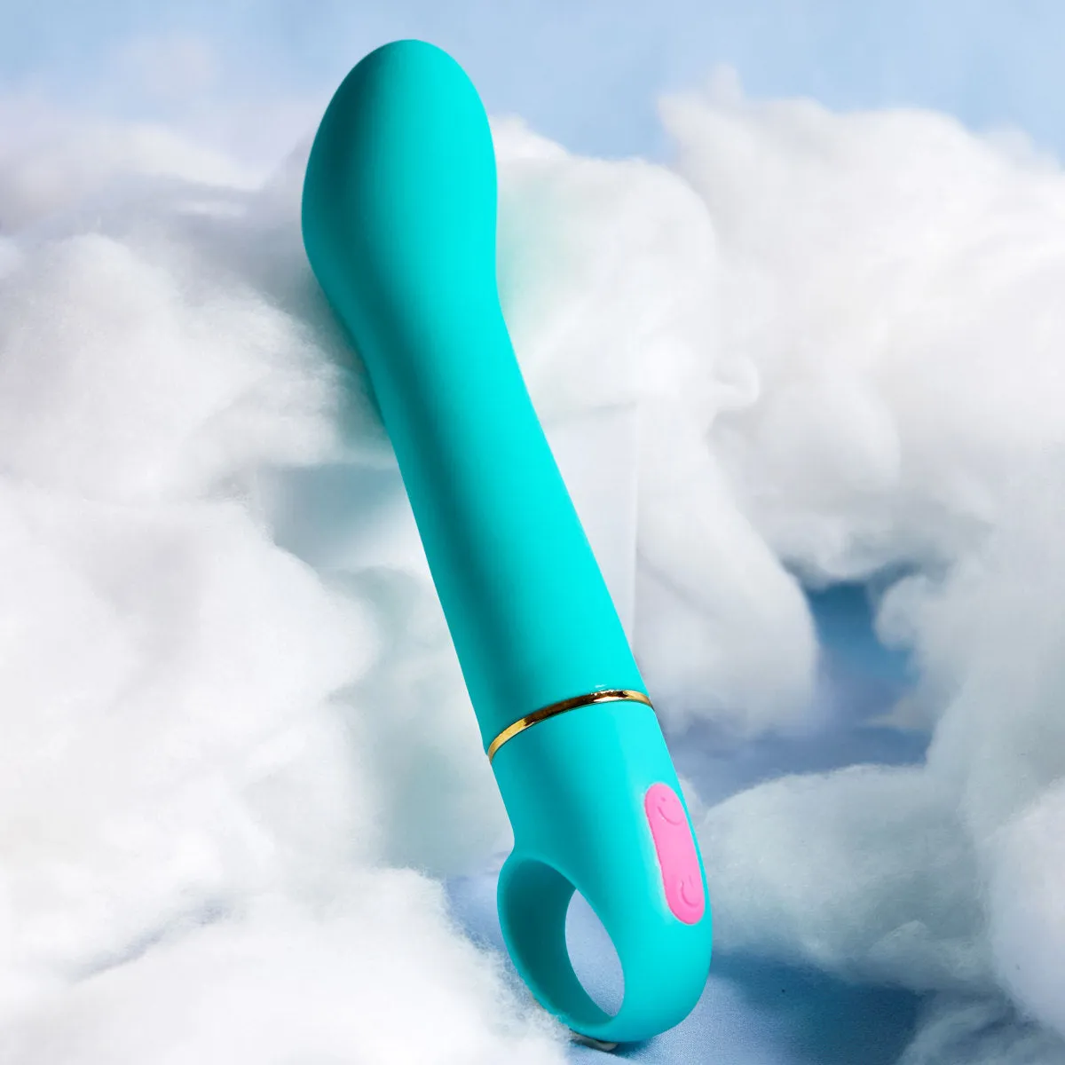 Aria By Blush® | Flirty AF: Enhanced G-Spot Stimulation Teal Silicone Vibrator with Powerful RumboTech™ Technology
