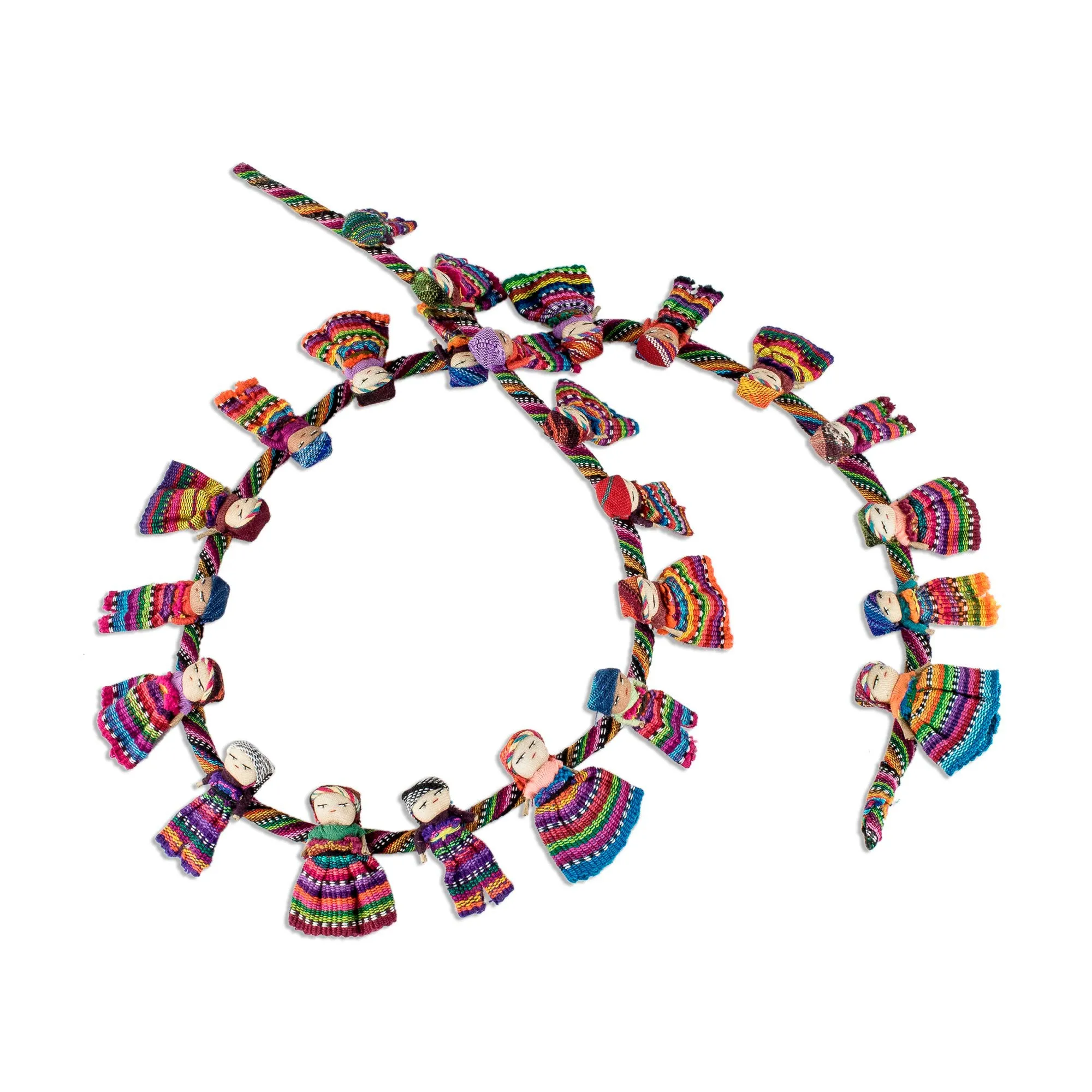 Artisan Crafted Guatemalan Worry Doll Garland - Joy and Diversity | NOVICA