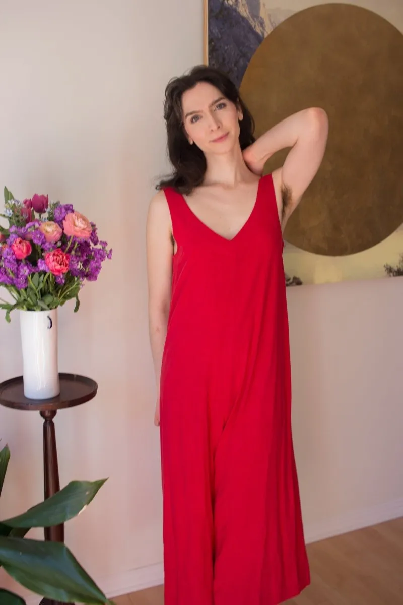 Birds of North America Tawny Pipit Jumpsuit - Red (Online Exclusive)