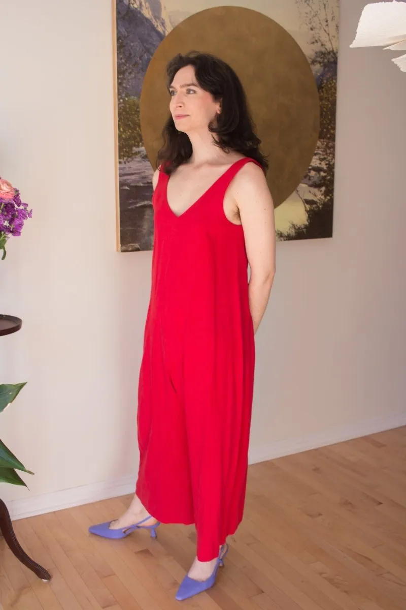 Birds of North America Tawny Pipit Jumpsuit - Red (Online Exclusive)