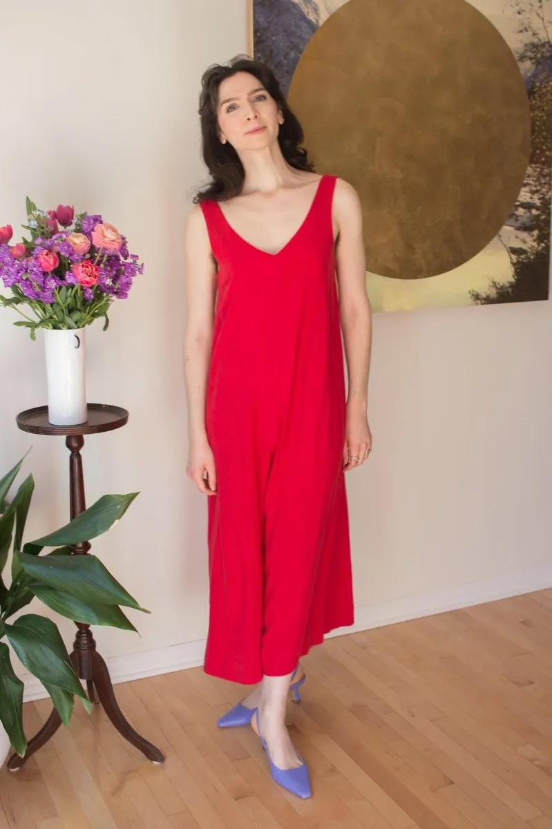 Birds of North America Tawny Pipit Jumpsuit - Red (Online Exclusive)