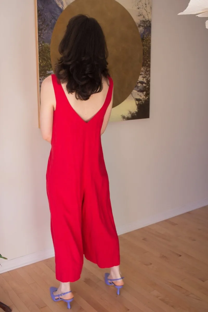 Birds of North America Tawny Pipit Jumpsuit - Red (Online Exclusive)