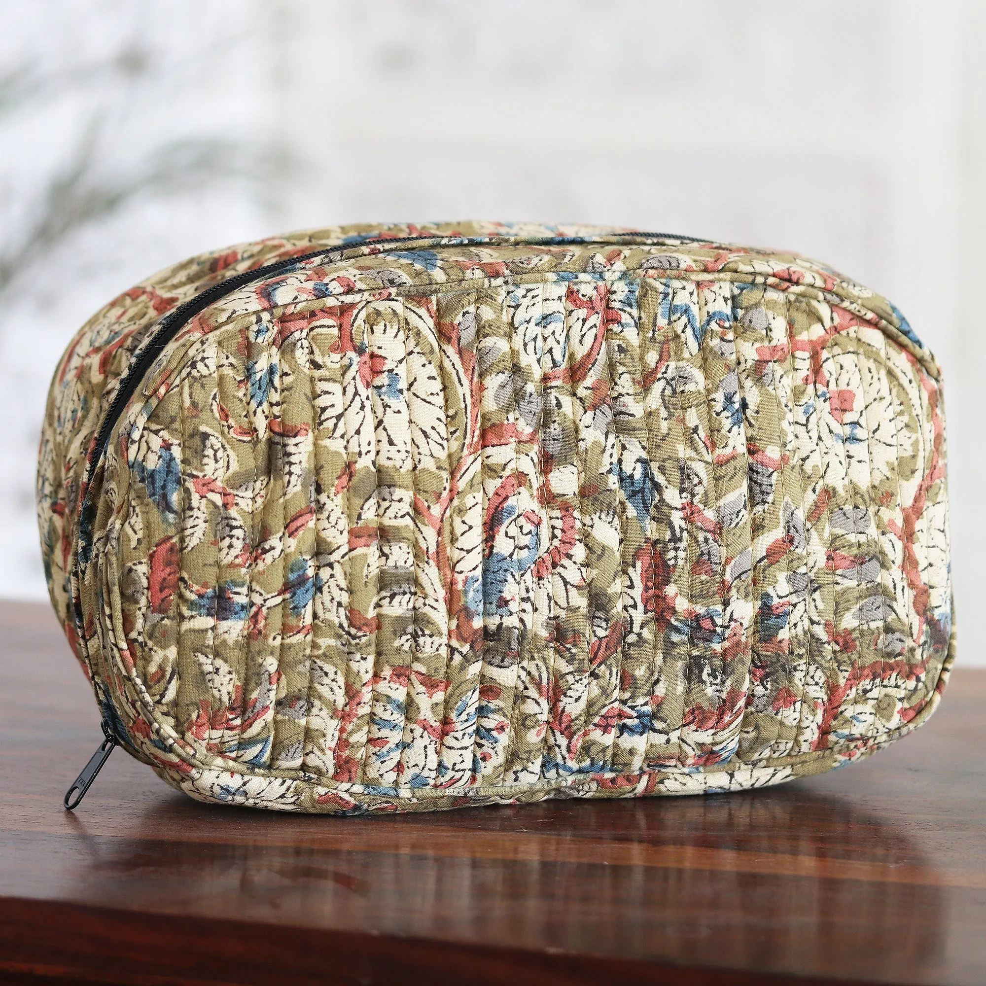 Block-Printed Cotton Travel Bag - Travel Ecstasy