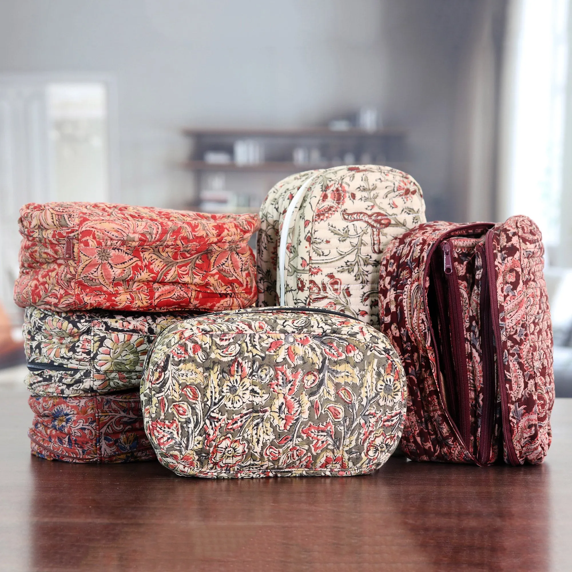 Block-Printed Cotton Travel Bag - Travel Ecstasy