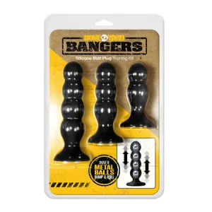 Boneyard Bangers Silicone Butt Plug Training Kit - Black