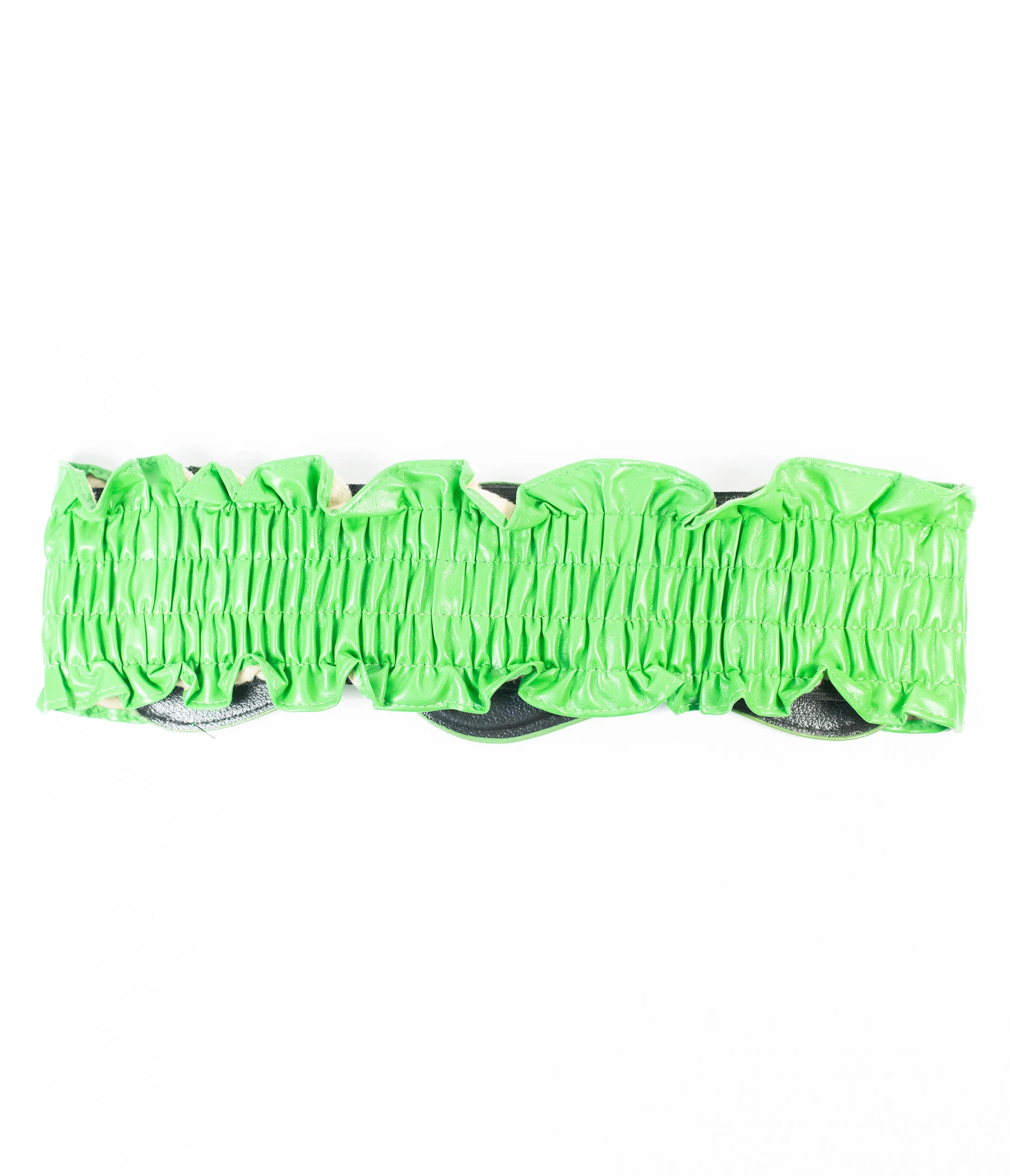 Bright Green Ruffle Elastic Cinch Belt