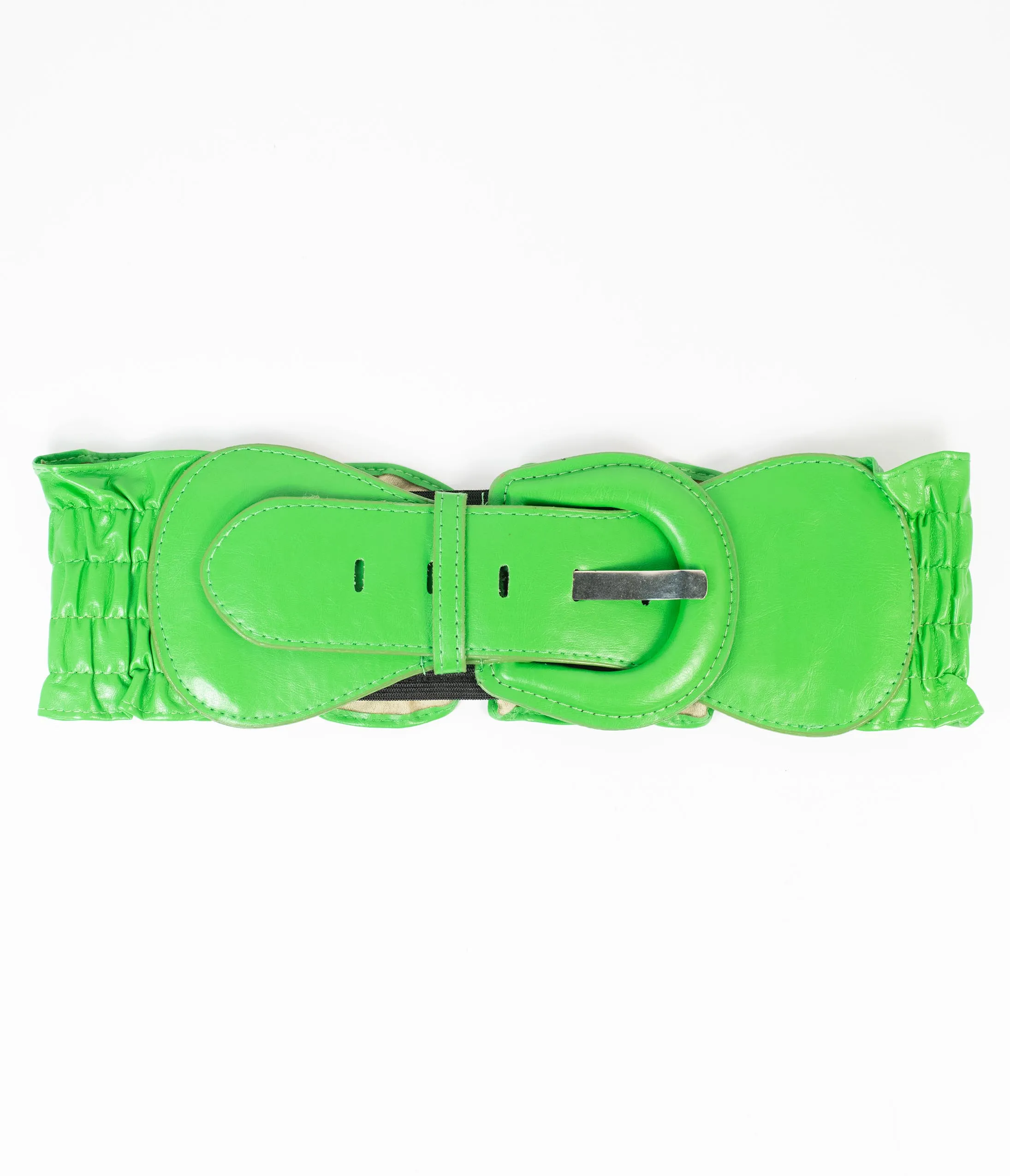 Bright Green Ruffle Elastic Cinch Belt