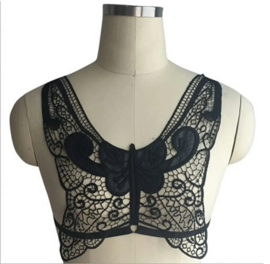 Butterfly Lace Harness Bra Goth Fetish Lingerie