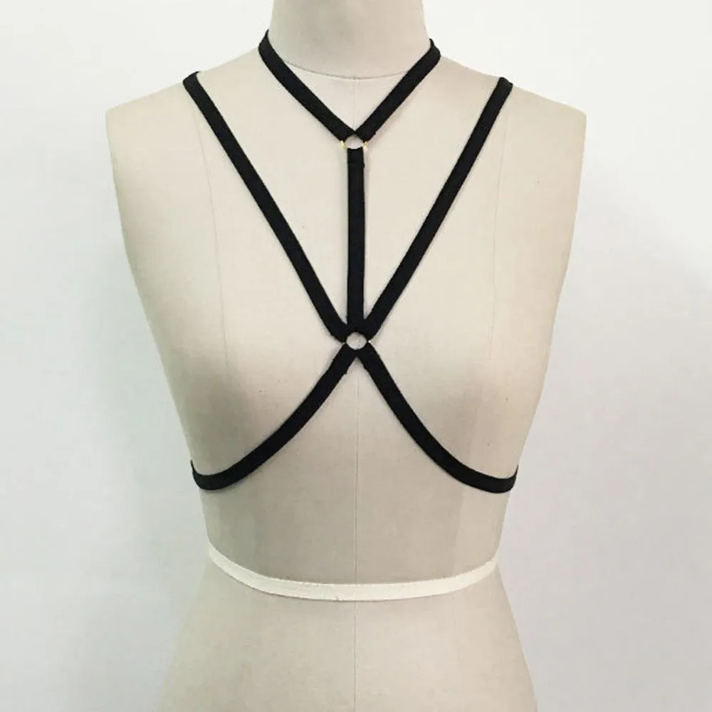 Cage Bra V Harness Goth Fetish Lingerie