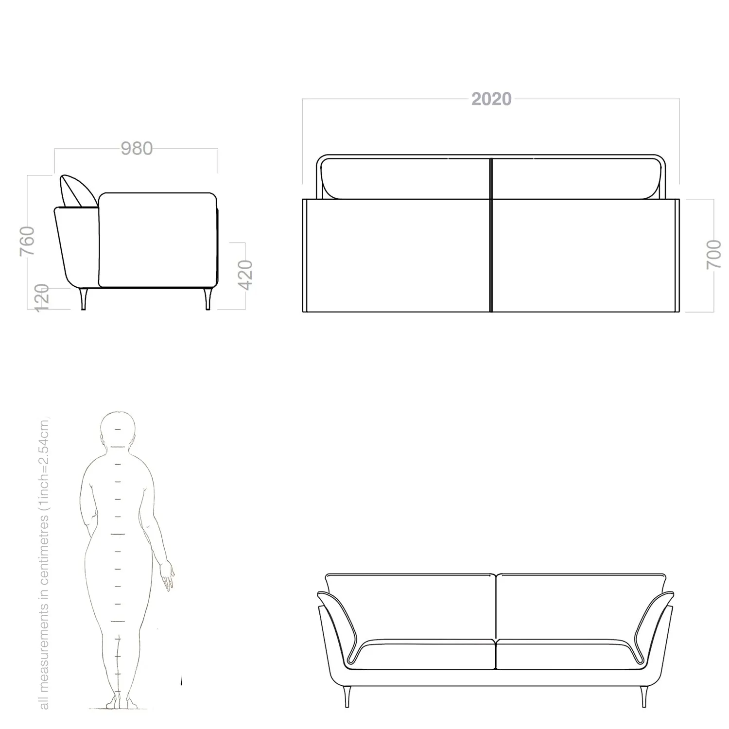 Casquet Classic 2,5 seater sofa