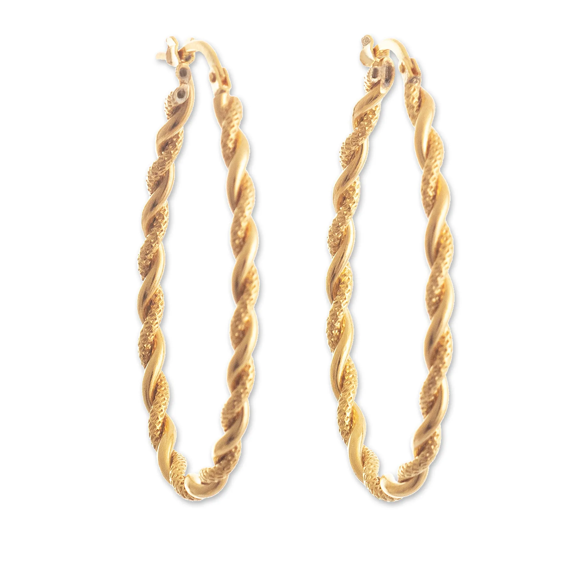 Classic Twist Artisan Crafted Gold Plated Hoop Earrings - Times Two | NOVICA