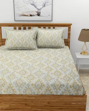 Cream Glace Cotton Bedding Set with 2 Pillow Covers | Queen Size | 90 x 100 inches