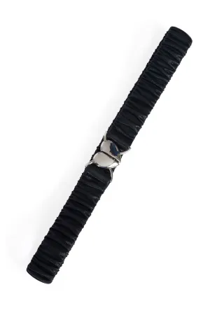 Faux Leather Heart Buckle Waist Belt in Black by Banned Apparel