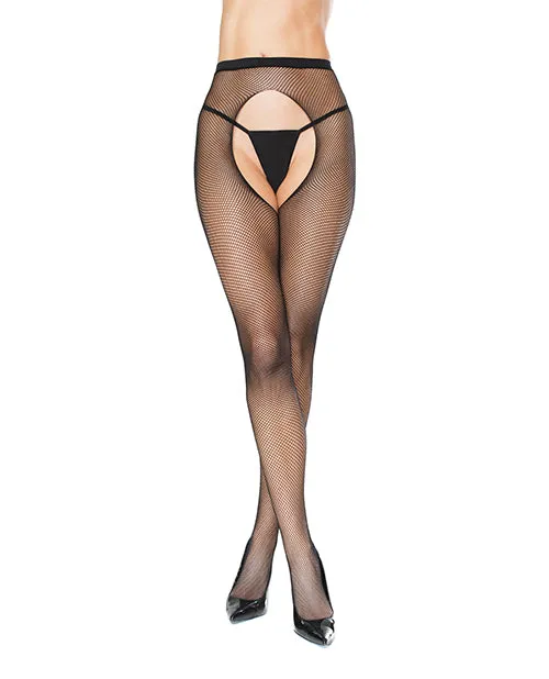 Fishnet Natural Waist Crotchless Pantyhose