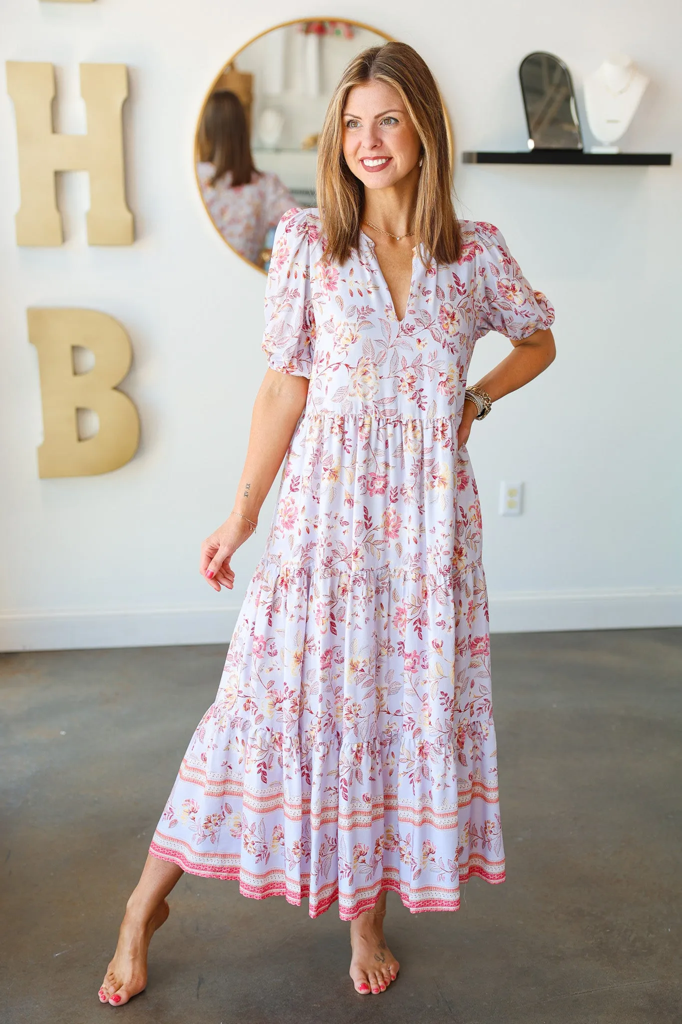 Floral Tiered Pastel Maxi
