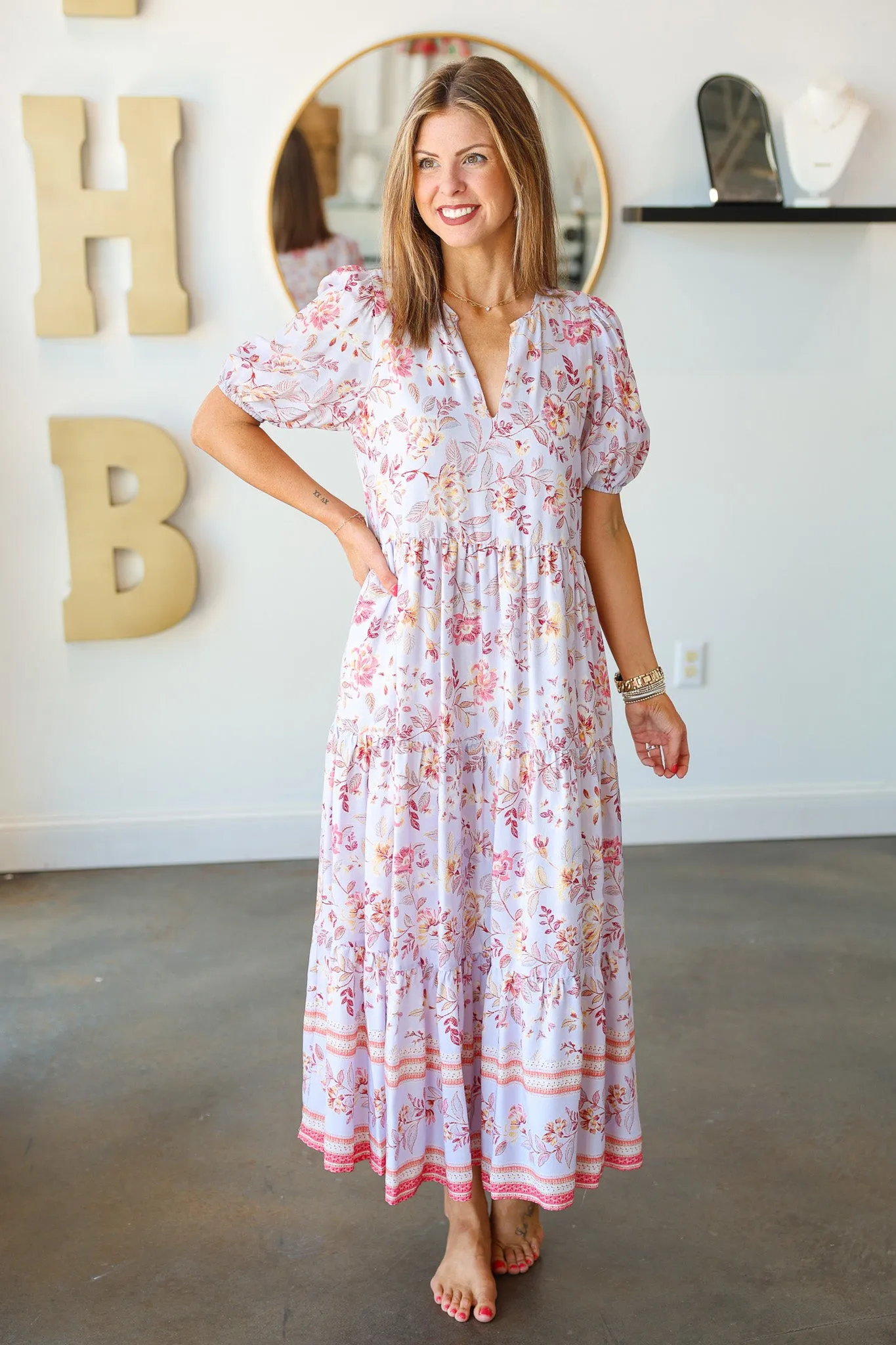 Floral Tiered Pastel Maxi
