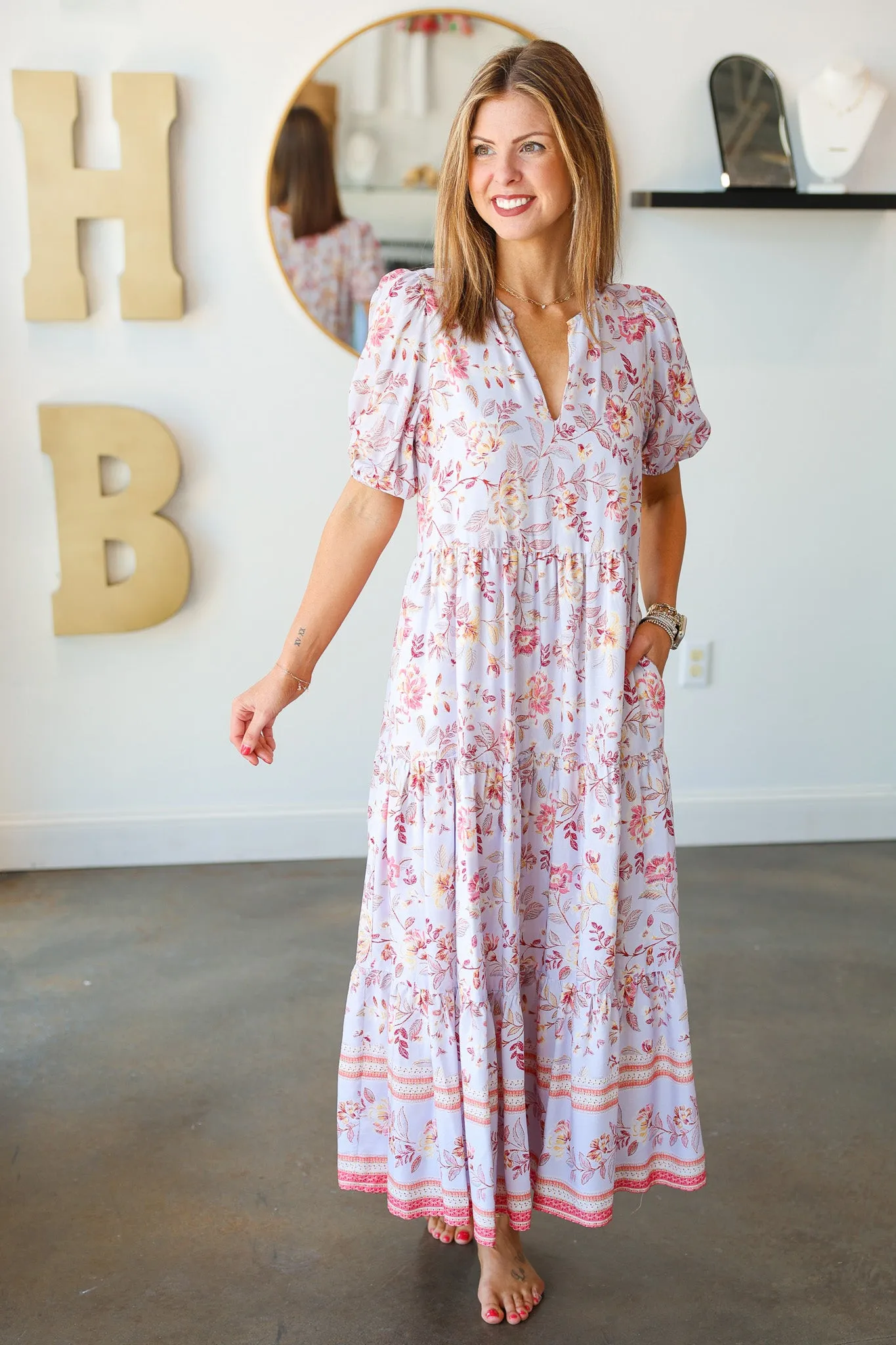 Floral Tiered Pastel Maxi