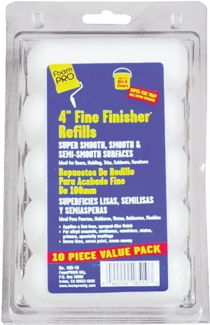 Foampro 165-10 Roller Refill, 3/8 in Thick Nap, 4 in L, Foam Cover :CD 10: QUANTITY: 1