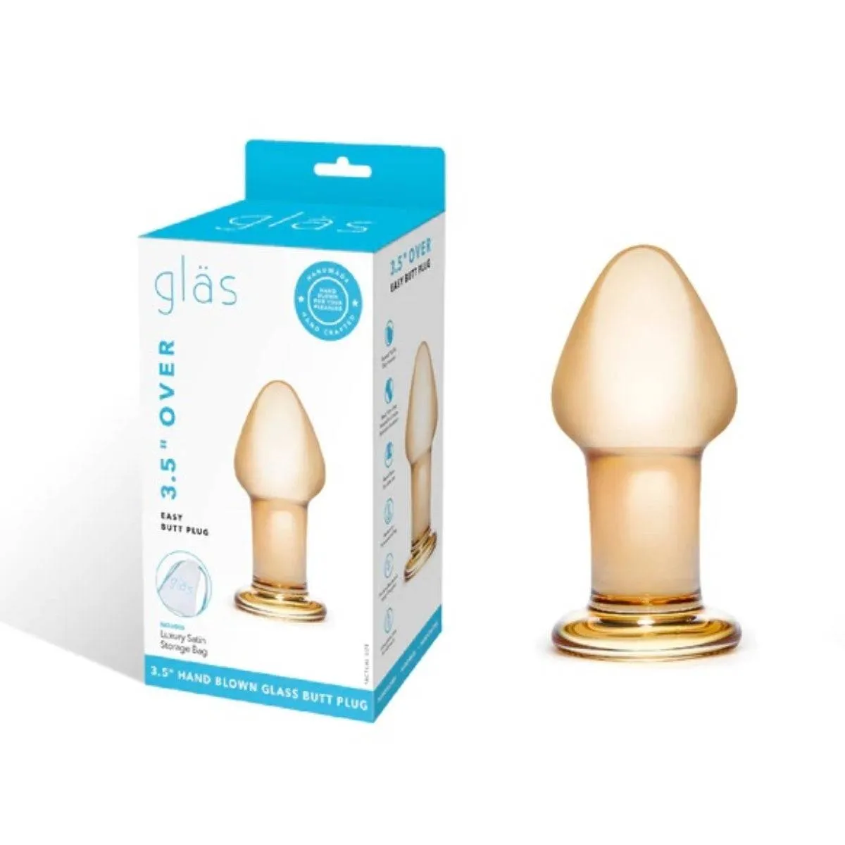Glas Over Easy Butt Plug Gold 3.5 Inch