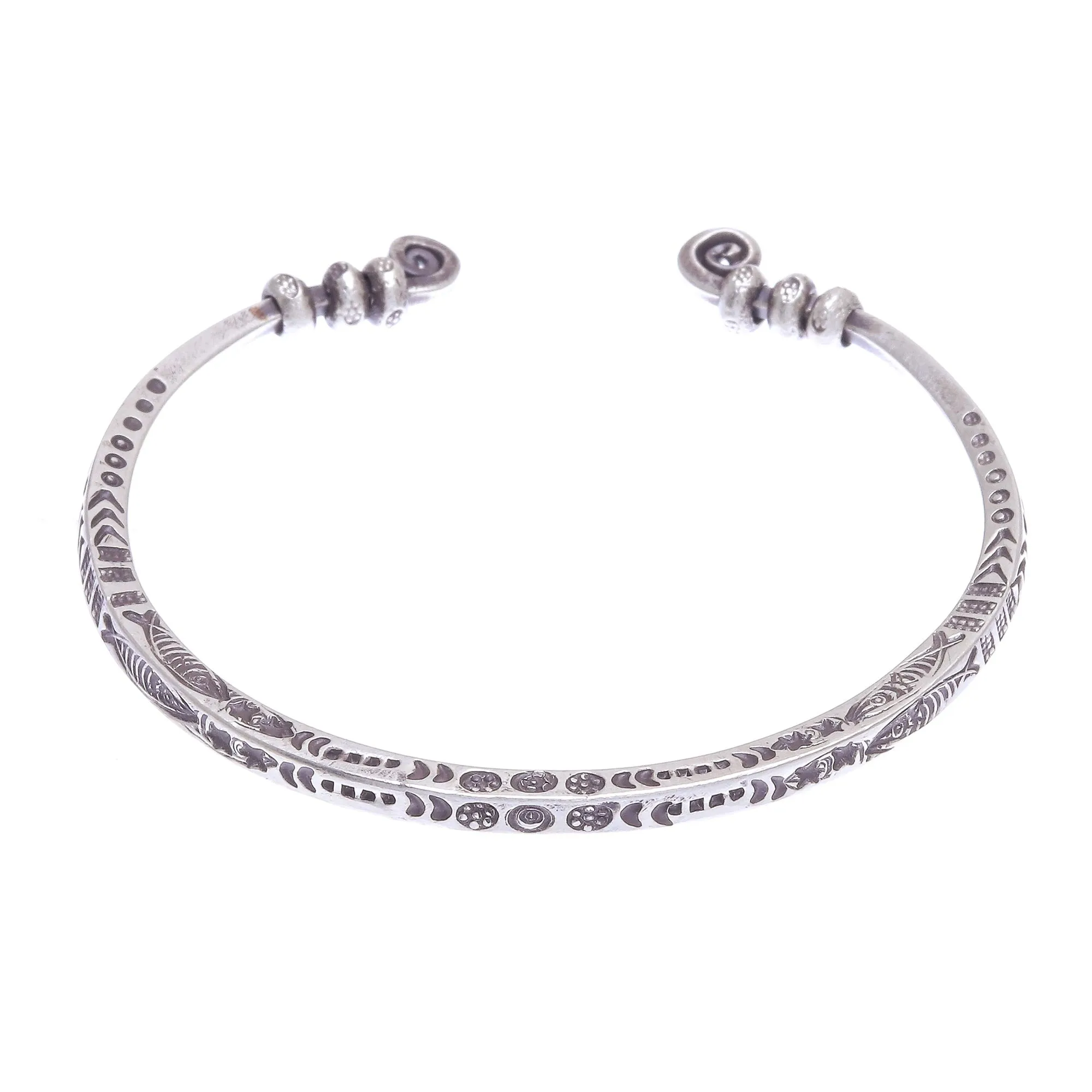 Hand Crafted Sterling Silver Cuff Bracelet - Beauty Mark | NOVICA