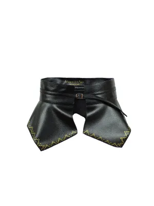 Hand Printed Leather Peplum Belt