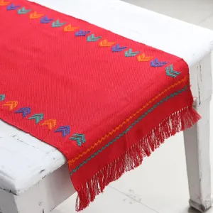 Handcrafted Cotton Red Runner Table Linen - Festive India