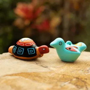 Handmade Ceramic Ocarinas from Peru (2 Pieces) - Night Chant | NOVICA
