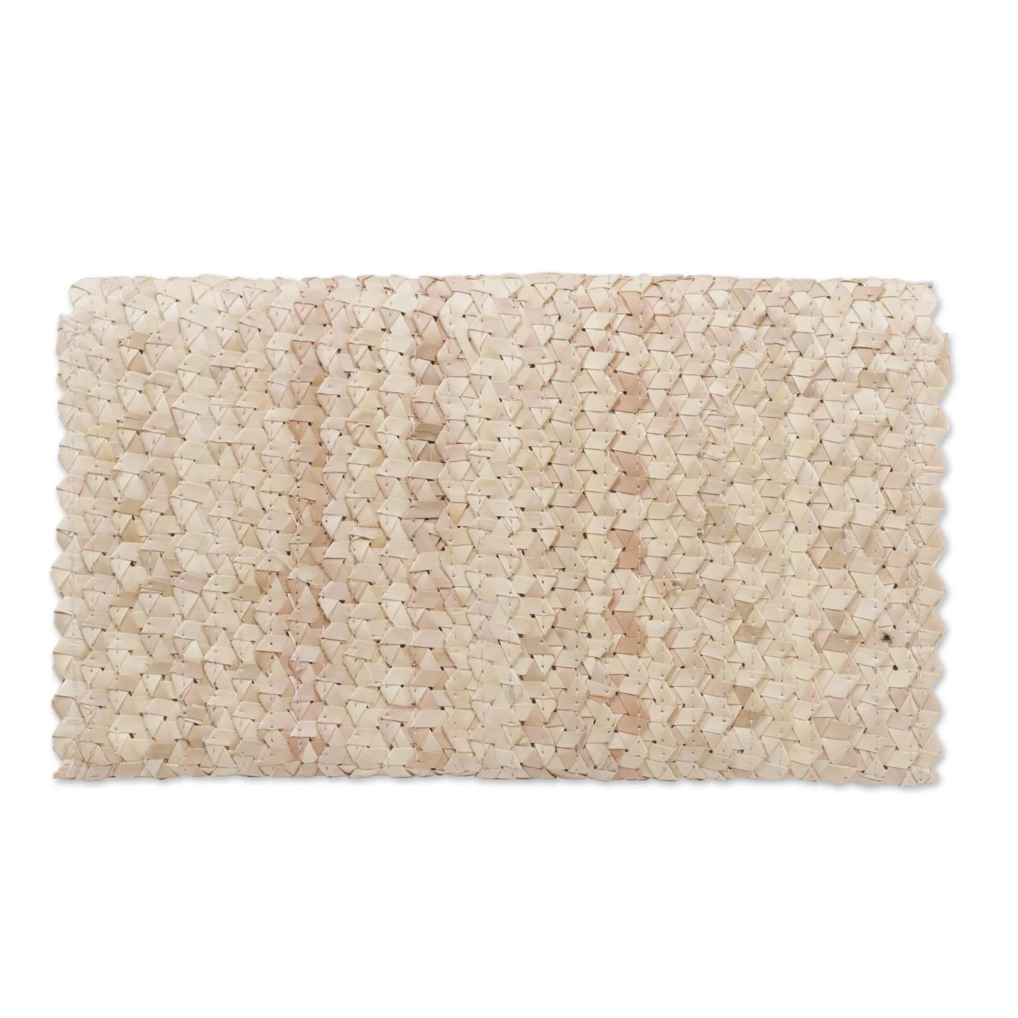 Handmade Ivory Palm Leaf Clutch Handbag from Java - Trance in Ivory | NOVICA