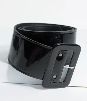 Hell Bunny 1950s Style Black Patent Leather Kailey Belt