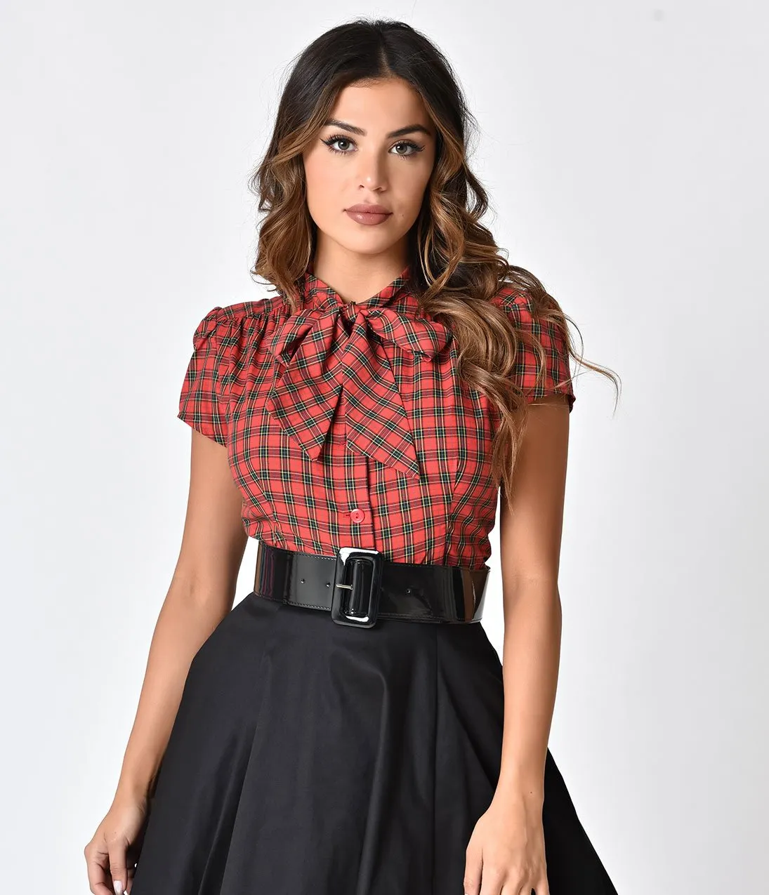 Hell Bunny 1950s Style Black Patent Leather Kailey Belt