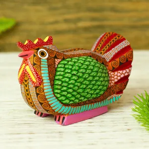 Hen Alebrije Figurine - Flirty Hen | NOVICA