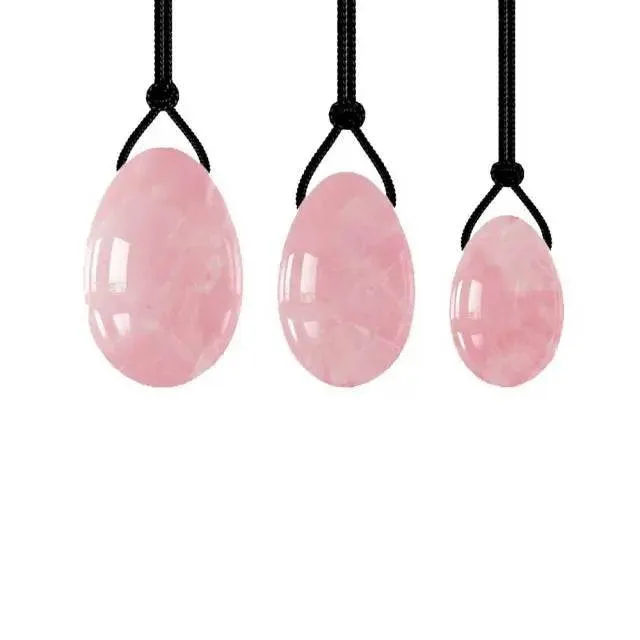 Jade Massage Roller GuaSha Scraper Yoni Egg Set Natural Rose Quartz Face Massage Roller Gouache Scraper Kegel Exercise Jade Ball