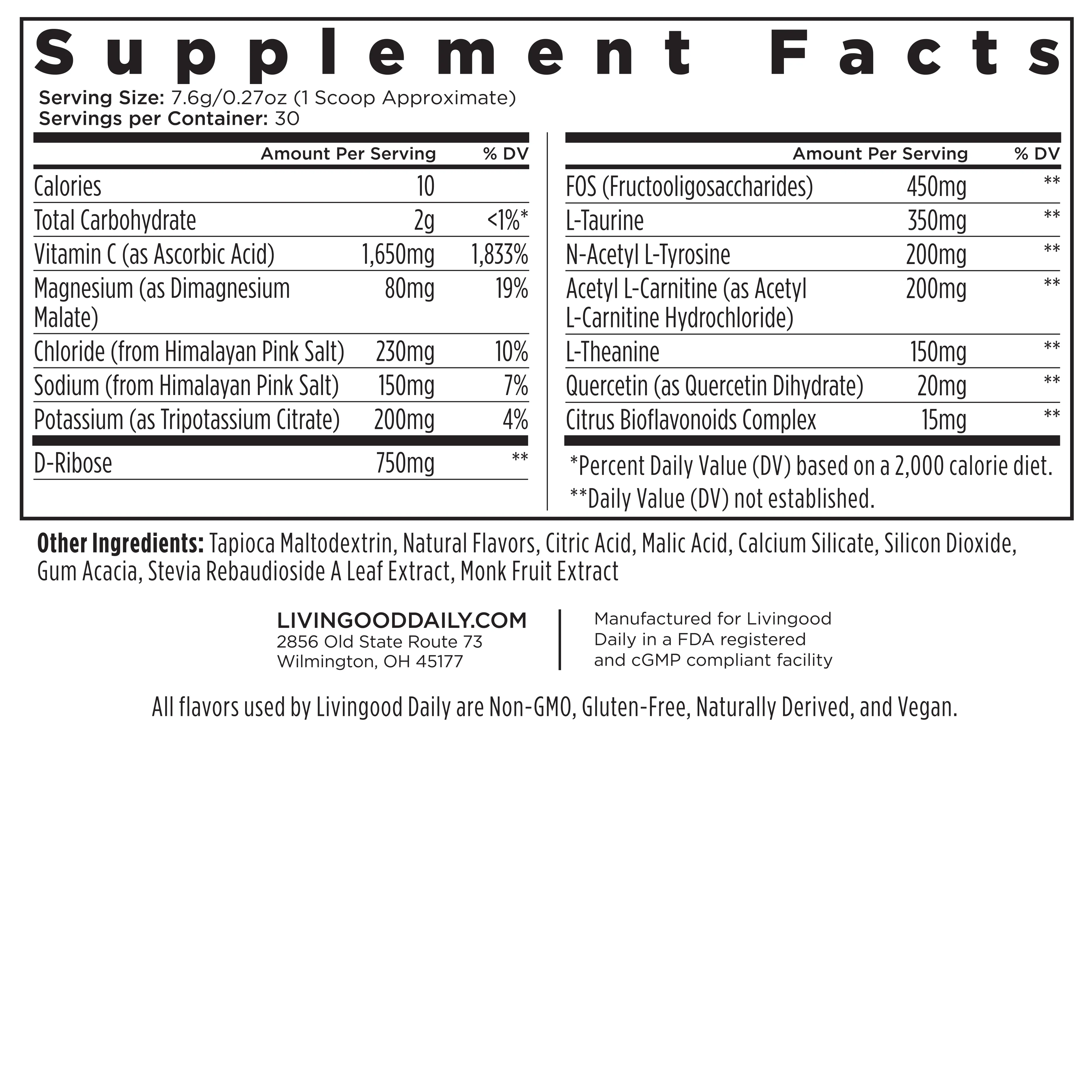 Livingood Daily Electrolytes   Energyze (Strawberry Lemonade)