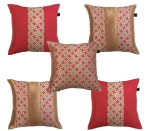 Lushomes Cushion Cover Set, sofa pillow cover, Boho Cushion Covers (16x16) - Set of 5