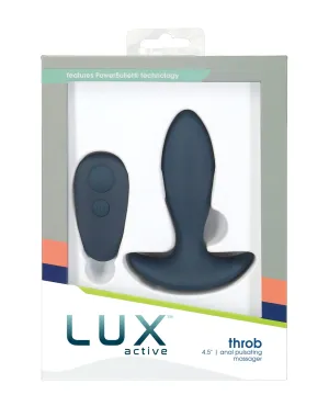 Lux Active Throb Anal Pulsating Massager w/Remote - Dark Blue