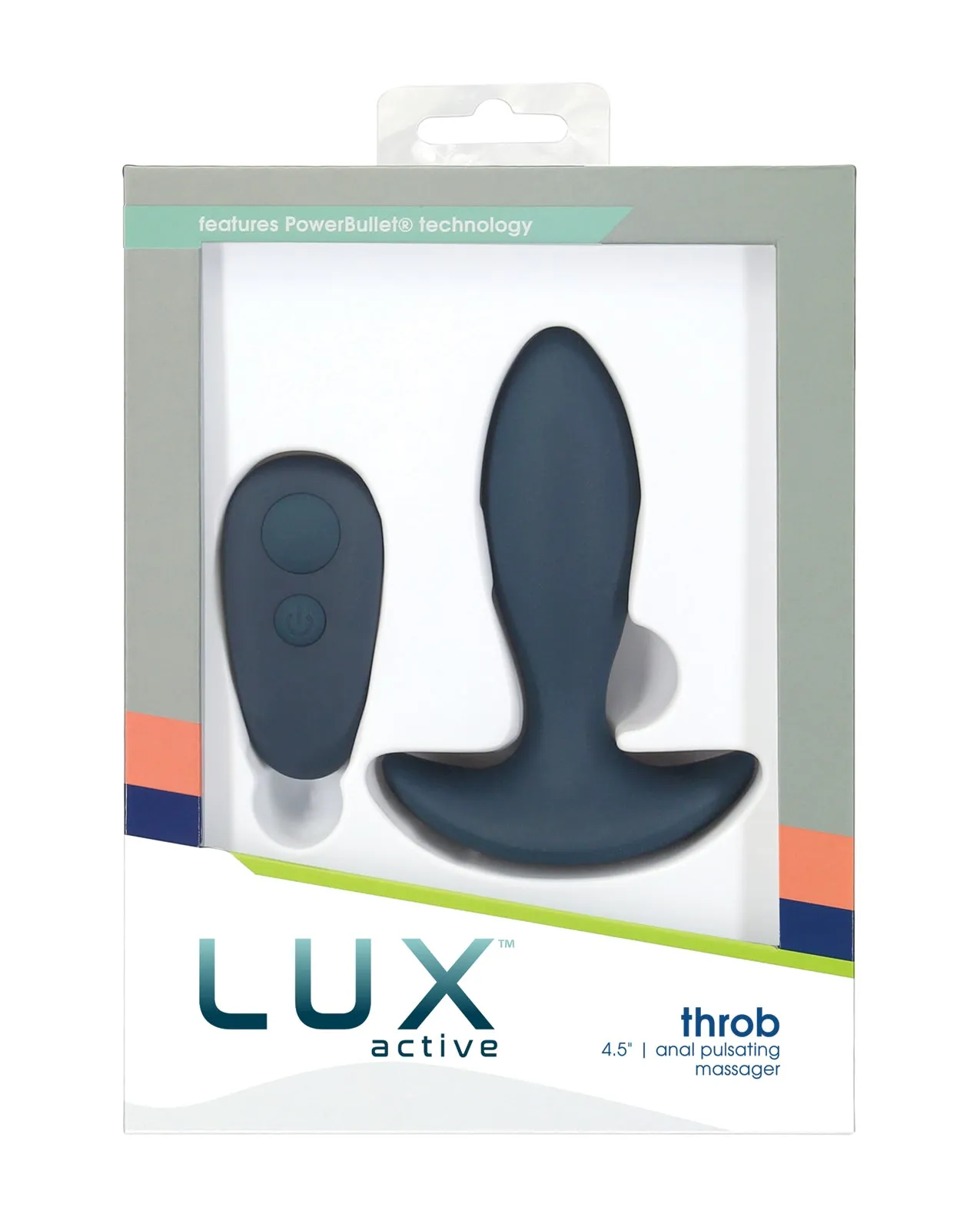 Lux Active Throb Anal Pulsating Massager w/Remote - Dark Blue
