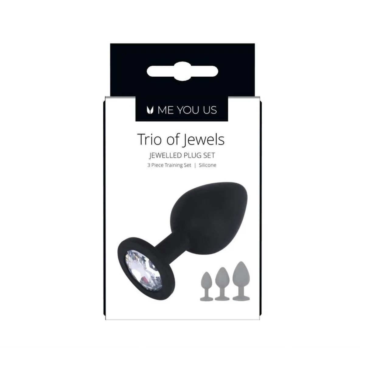Me You Us Trio Of Jewels Jewelled Butt Plug Set Black