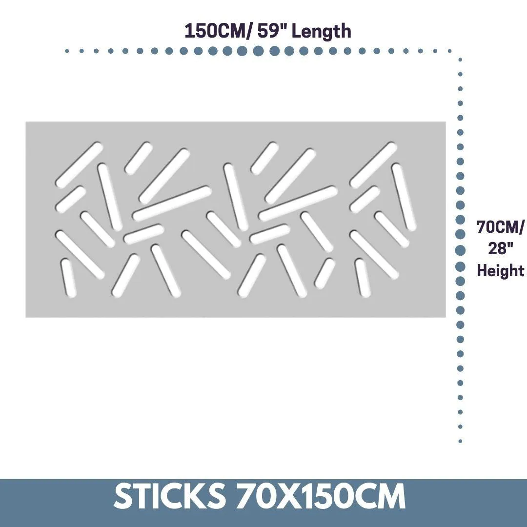 Modern Removable Radiator Cover with subtle STICKS Design HIGH GLOSS Finish & Colours