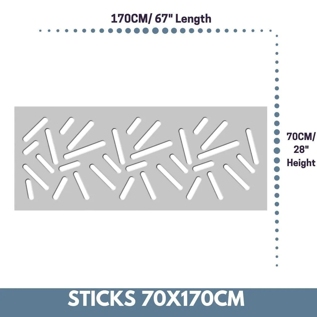 Modern Removable Radiator Cover with subtle STICKS Design HIGH GLOSS Finish & Colours