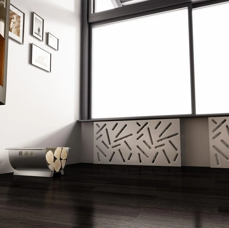 Modern Removable Radiator Cover with subtle STICKS Design HIGH GLOSS Finish & Colours